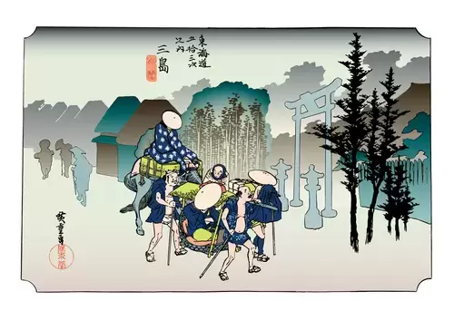 Japanese Ukiyo-e Illustration Material