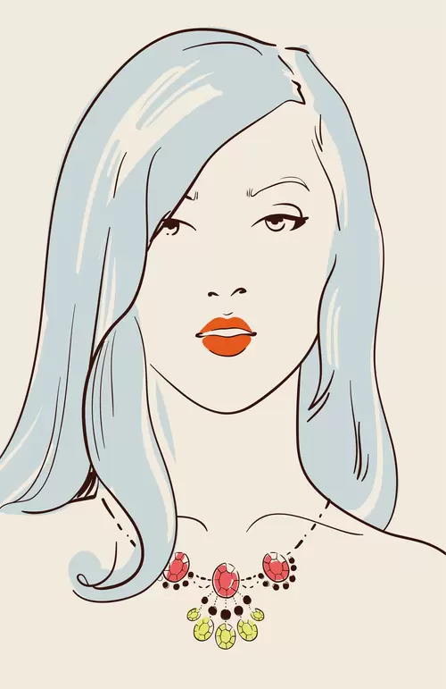 Fashion Woman,Cartoon Avatar Illustration Material