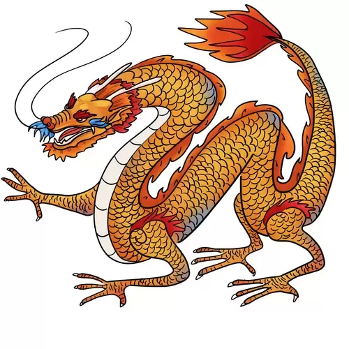 Legendary Animal,Golden Dragon Illustration Material