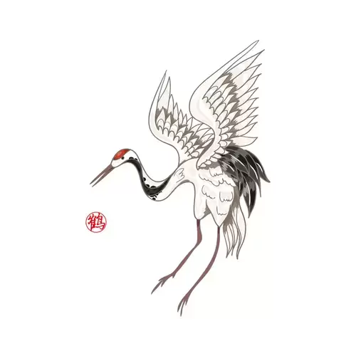 Crane Illustration Material