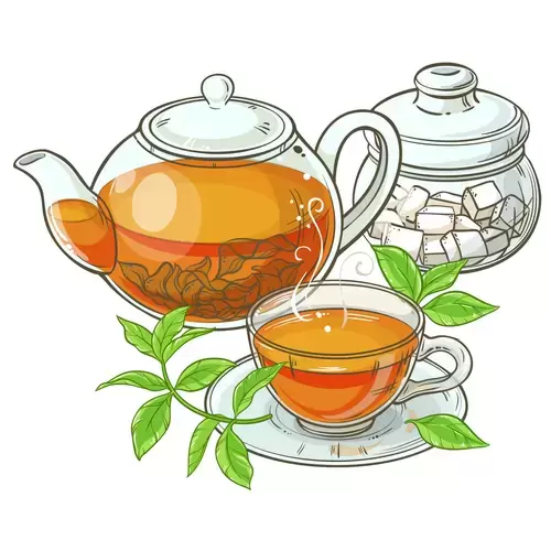 Tea Set Icon Illustration Material