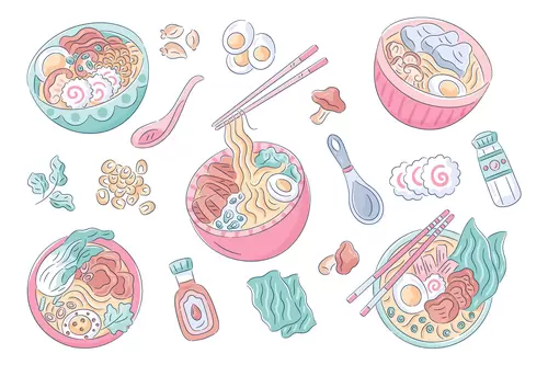 Japanese food Illustration Material