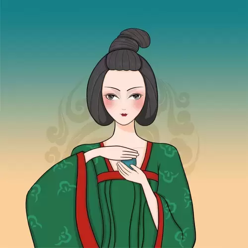 Girl in Cheongsam Illustration Material