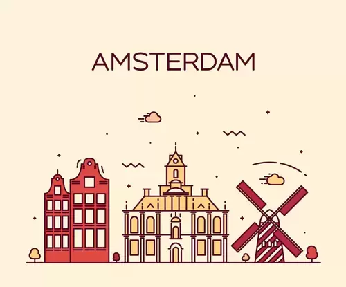 Global City,Amsterdam Illustration Material