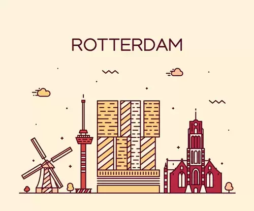 Global City,Rotterdam Illustration Material