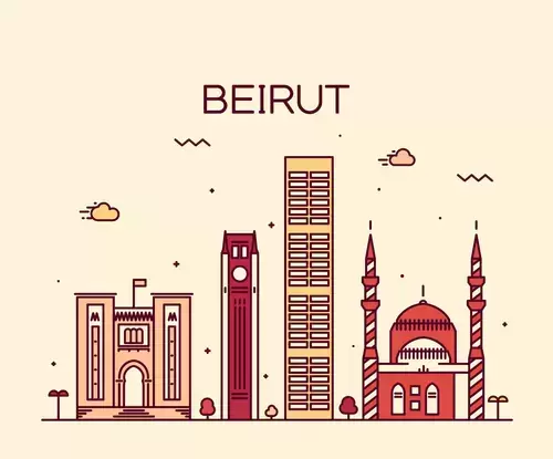Global City,Beirut Illustration Material