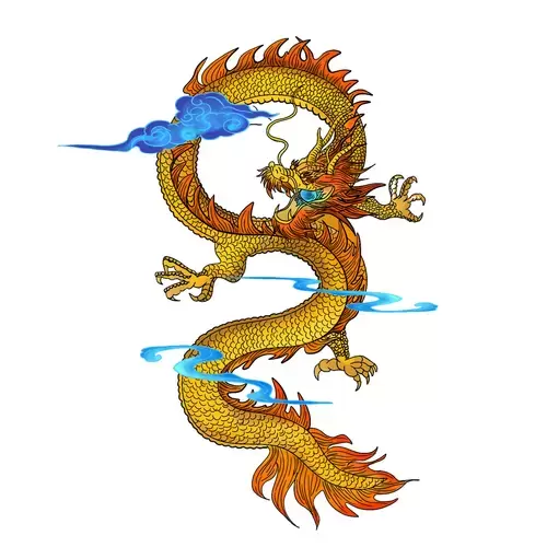 Legendary Animal,Golden Dragon Illustration Material