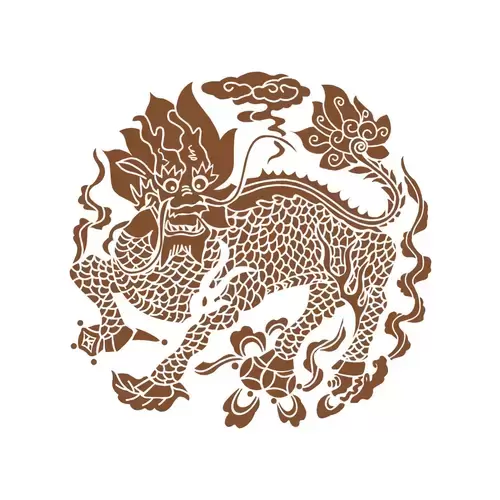 Ancient Auspicious Animals Pattern,Kirin Illustration Material