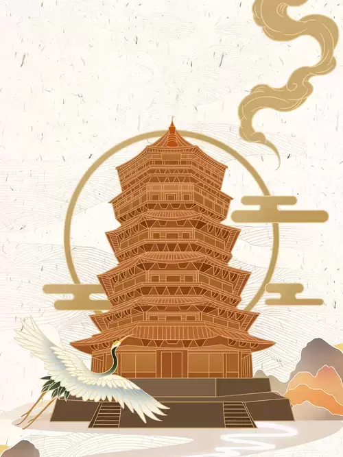 Yingxian Wooden Pagoda,Shanxi Illustration Material