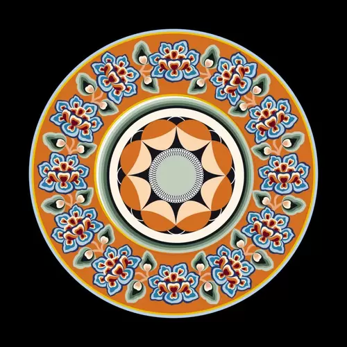 Pattern of Circular Caisson Ceiling Illustration Material