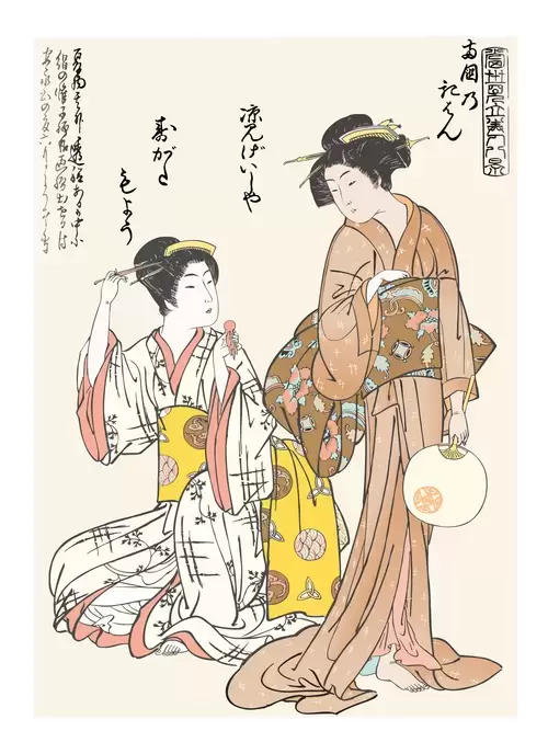 Japanese Ukiyo-e Illustration Material