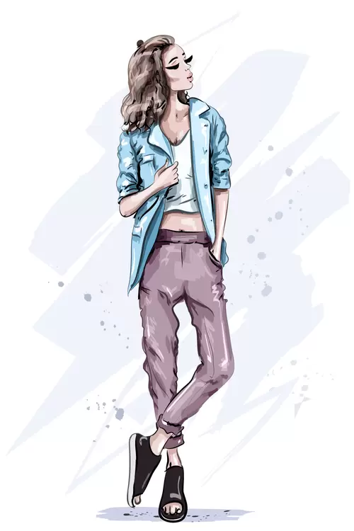 Fashion Women Illustration Material