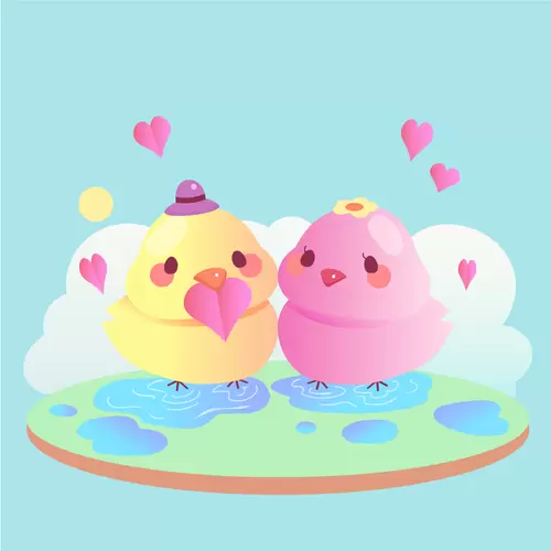 Animals in love Illustration Material