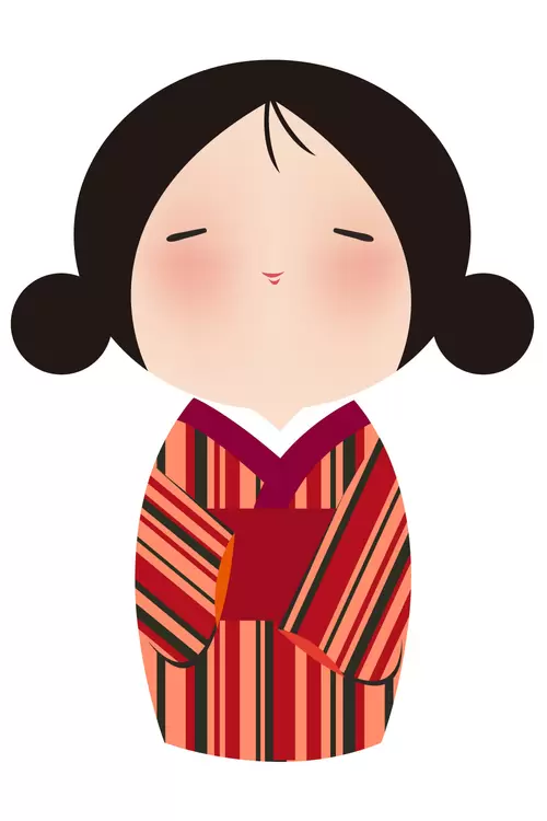 Japanese kimono doll,Woman Illustration Material
