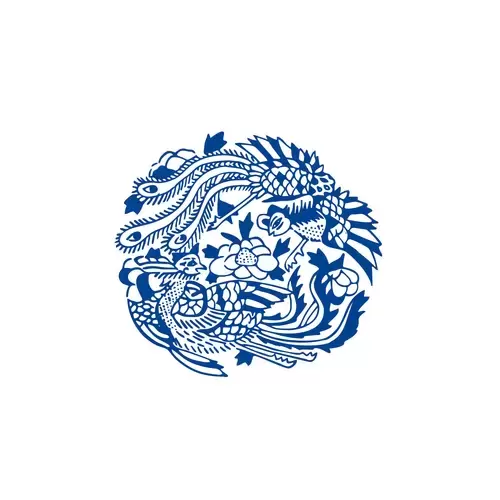 Blue And White Porcelain Pattern,Phoenix Illustration Material