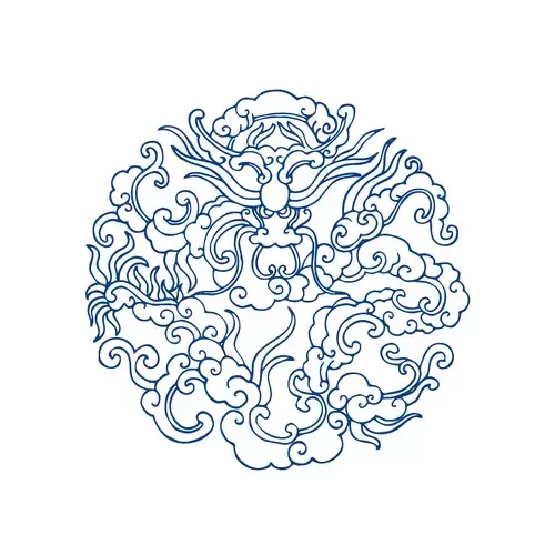 Blue And White Porcelain Pattern Illustration Material