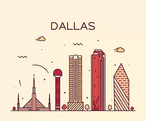 Global City,Dallas Illustration Material