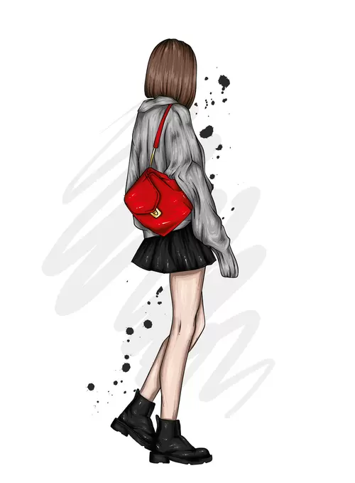 European and American fashionable women Illustration Material