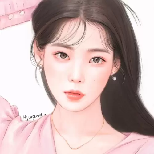 Beautiful Girl,Pearl ear-rings Illustration Material