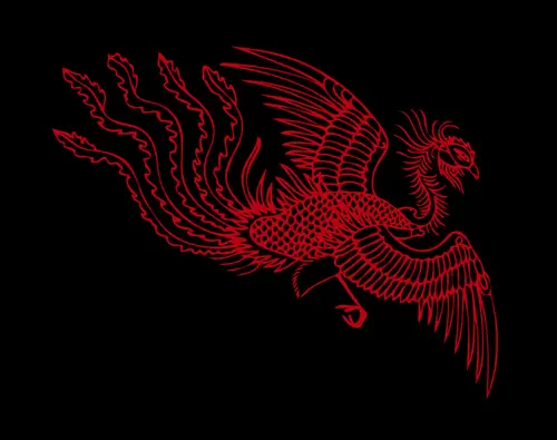 Dragon and Phoenix Pattern Illustration Material