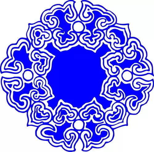 Blue and White Pottery Pattern Illustration Material