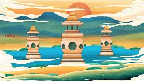 China Monuments,West Lake Illustration Material