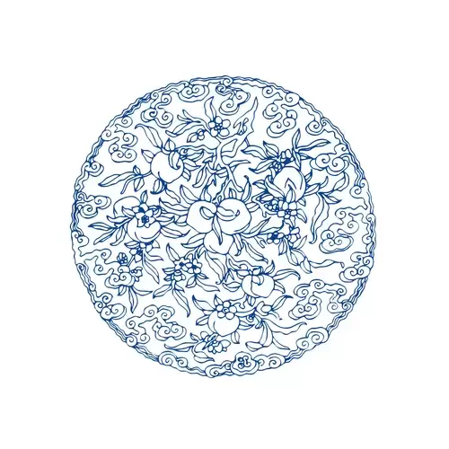 Blue And White Porcelain Pattern Illustration Material