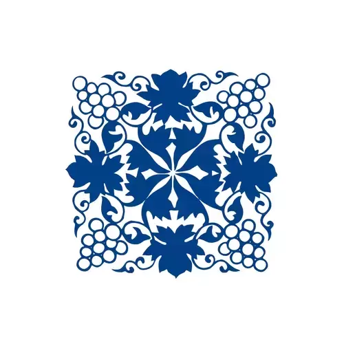 Blue And White Porcelain Pattern Illustration Material