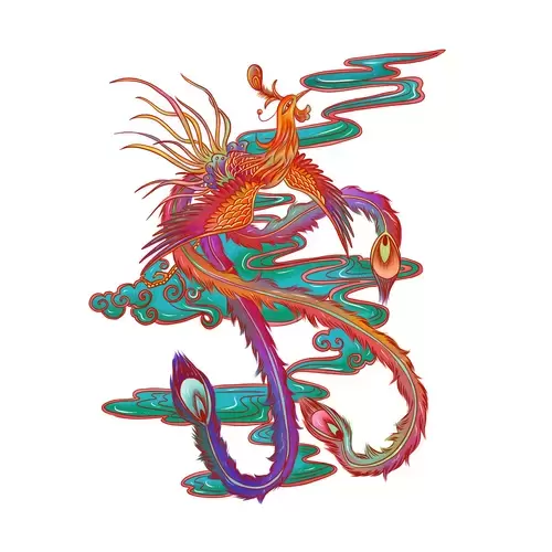 Chinese Phoenix Illustration Material