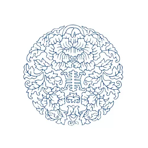 Blue And White Porcelain Pattern Illustration Material