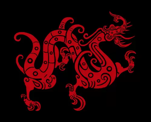 Dragon and Phoenix Pattern Illustration Material