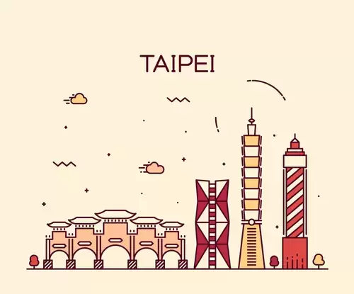Global City,Taipei Illustration Material