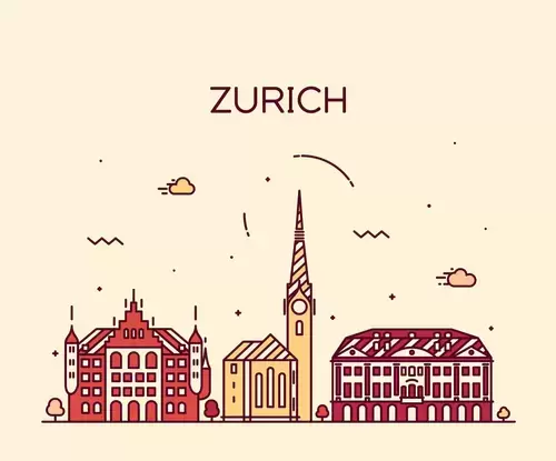 Global City,Zurich Illustration Material
