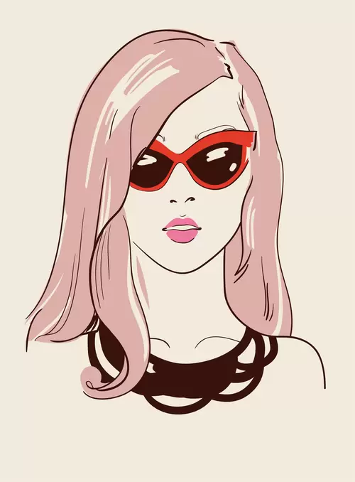 Fashion Woman,Cartoon Avatar Illustration Material