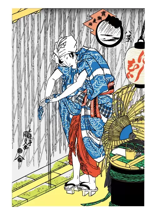 Japanese Ukiyo-e Illustration Material