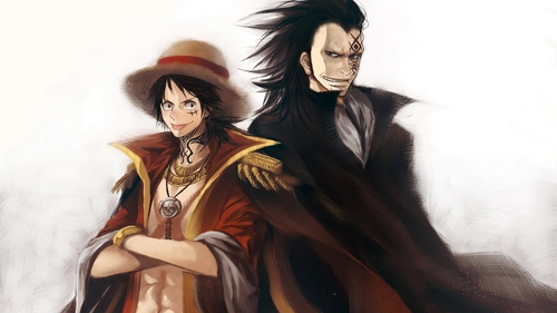 One Piece, Luffy and Monkey D. Dragon 4K Wallpaper