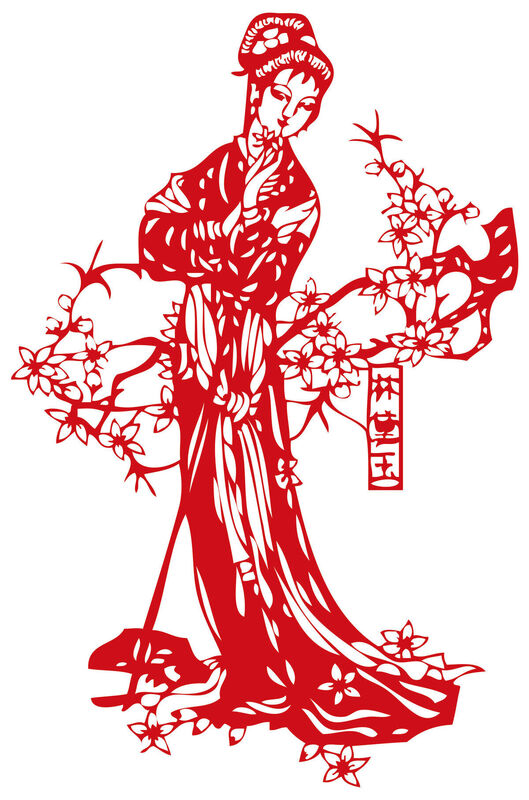 Dream of the Red Chamber: Lin Daiyu Paper Cutting Illustration Vector