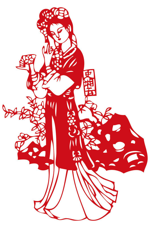 Dream of the Red Chamber: Shi Xiangyun Paper Cutting Illustration Vector