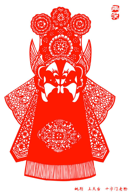 Peking Opera Masks Paper Cutting Illustration Vector