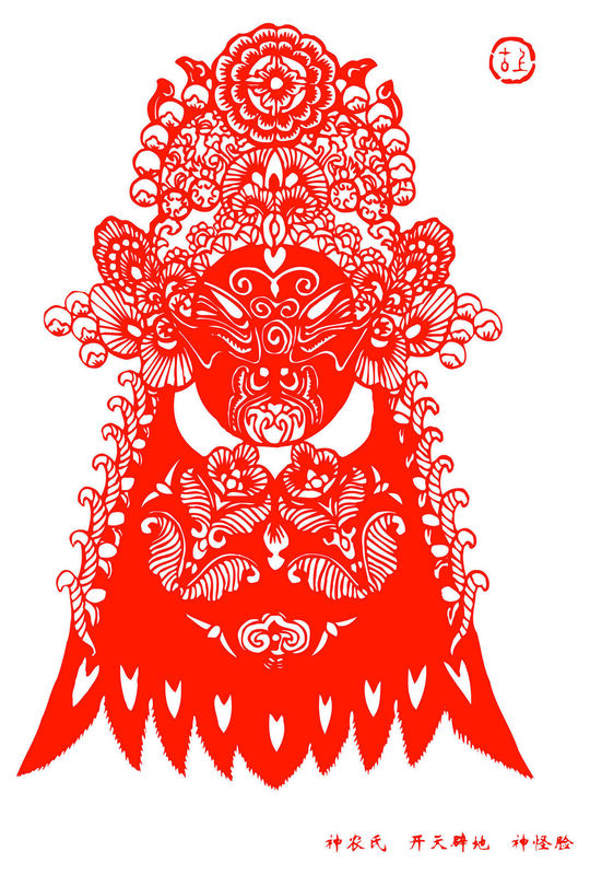 Peking Opera Masks Paper Cutting Illustration Vector