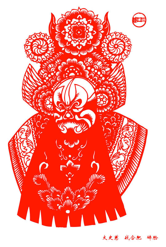 Peking Opera Masks Paper Cutting Illustration Vector