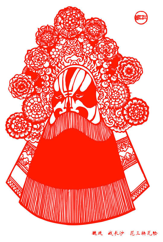 Peking Opera Masks Paper Cutting Illustration Vector