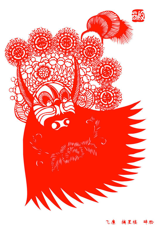 Peking Opera Masks Paper Cutting Illustration Vector