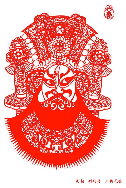 Peking Opera Masks Paper Cutting Illustration Vector