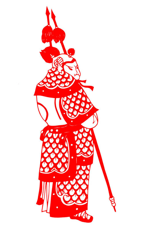 Water Margin: Dong Ping Paper Cutting Illustration Vector