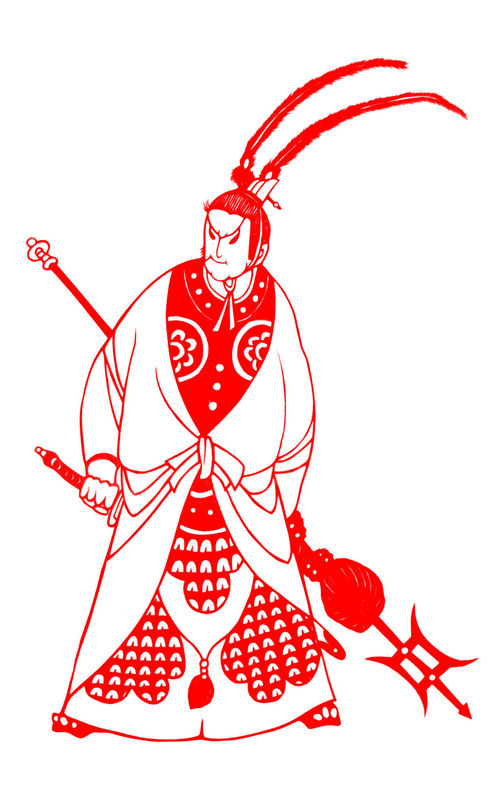 Water Margin: Lǚ Fang Paper Cutting Illustration Vector