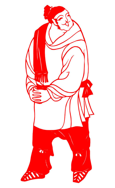 Water Margin: Zhu Fu Paper Cutting Illustration Vector