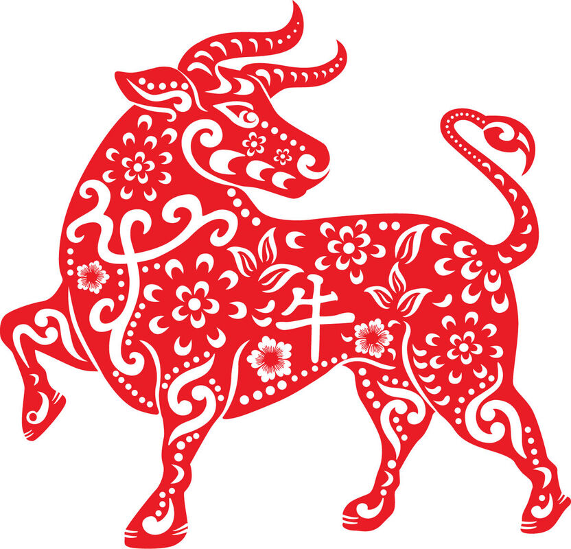 Year of the Ox Paper Cutting Illustration Vector