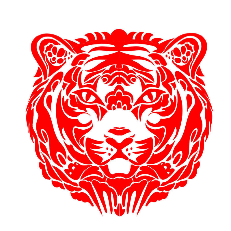 Year of the tiger Paper Cutting Illustration Vector