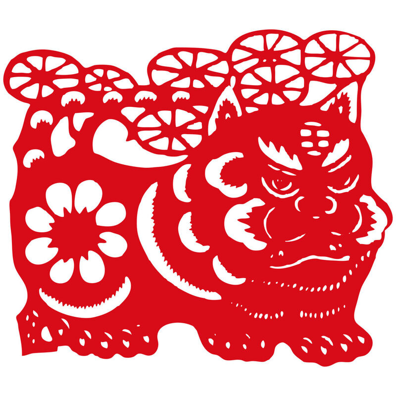 Year of the tiger Paper Cutting Illustration Vector